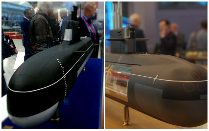 Models of submarines with anaerobic powerplants: P-750B (left) and Amur-1650 (right)